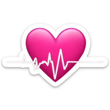 Pink heart with beat sticker
