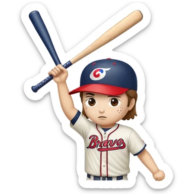 South Korean flag, baseball bat hitting Braves fan on head sticker