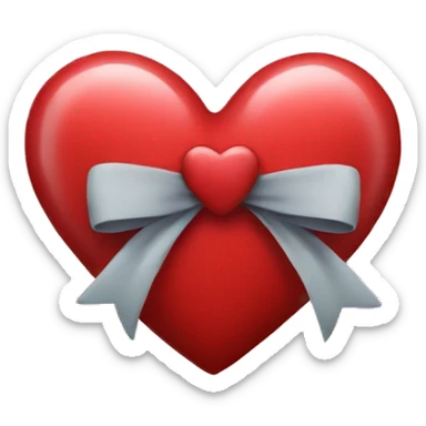 heart with a bow emoji but red sticker