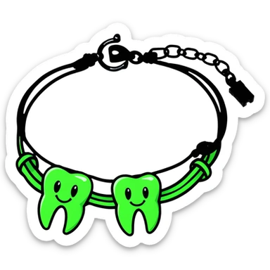 green bracelet with tooth charms sticker