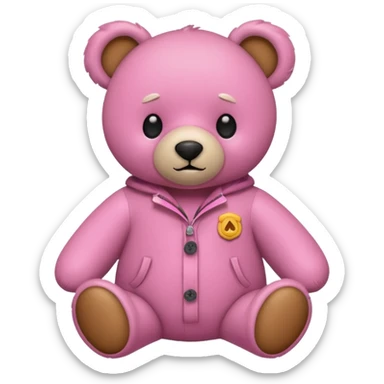  Teddy bear camping pink sticker