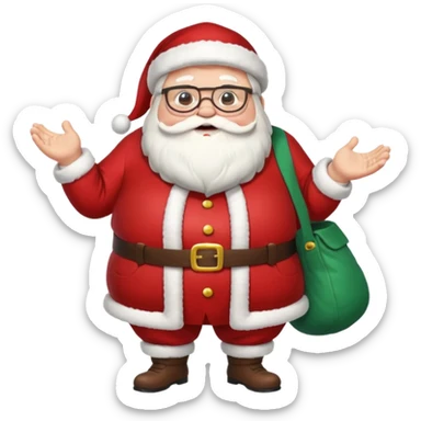 Fat santa with glasses full body 
 sticker