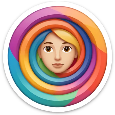 spiral with a human figure inside sticker