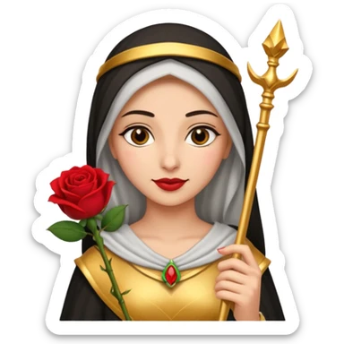 woman, arab, rose, scepter sticker