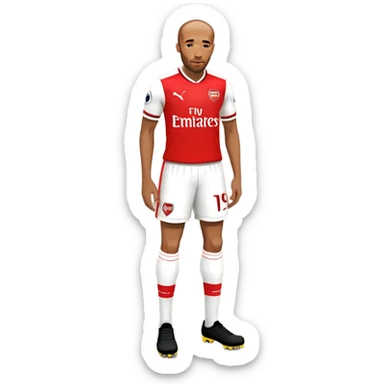 Add an Arsenal jersey to Thierry Henry in a football theme, keeping the emoji style. sticker