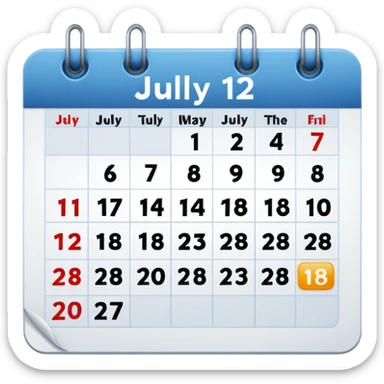 July 12 date sticker