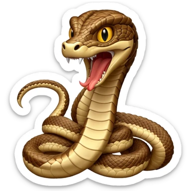 cobra is in its upright defensive posture sticker