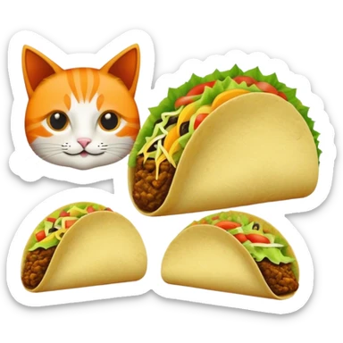 Cannabis leaf with tacos and orange cats sticker