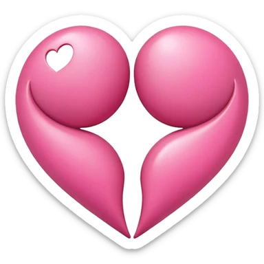 heart shape split into two, subtly referencing boobs, fun and non-explicit sticker