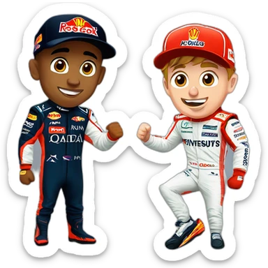 Lewis Hamilton kicking Max Verstappen sticker