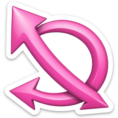 Pink curved arrow sticker