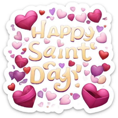 Happy Saint valentine day purple  sticker