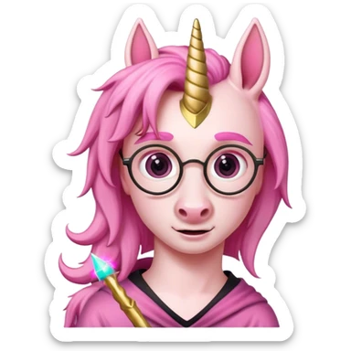 Harry Potter with a pink unicorn sticker