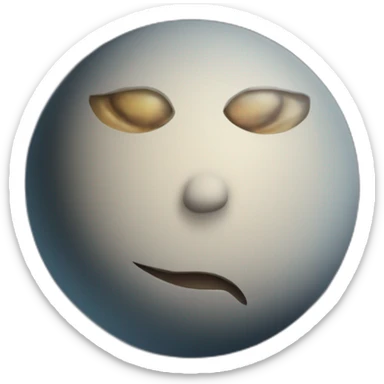 planet moon with beautiful lips and female eyes sticker