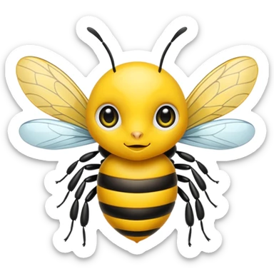 Je veux que tu me crées l'emoji, d'une petite abeille malicieuse, moderne et stylé sticker