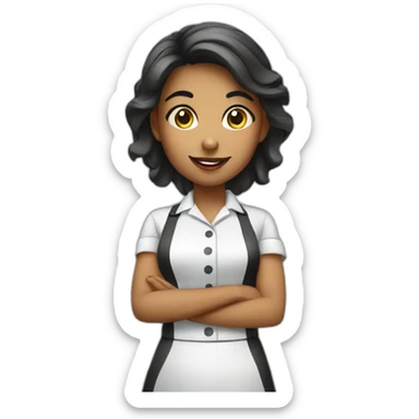 Girl waitress sticker