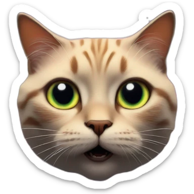 surprising cat face in realistic nebula in cosmic space sticker