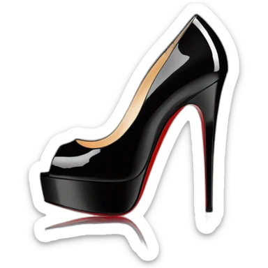 Louboutin Black patent Leather Lady Peep Toe Platform sticker