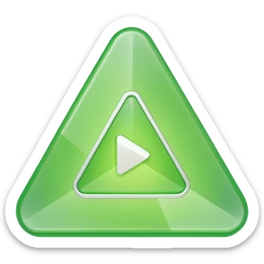 All solid Light green small triangle play button  sticker