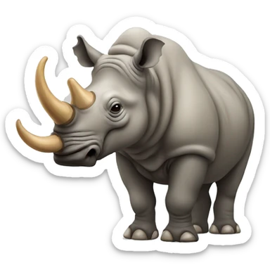 Rhinoceros with wooly mammoth fur sticker