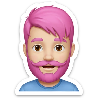 a child with pink beard sticker