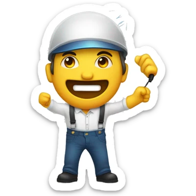 eletricista con un rayo en una mano sticker