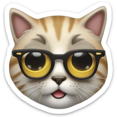 Un chat avec des lunettes de soleil sticker