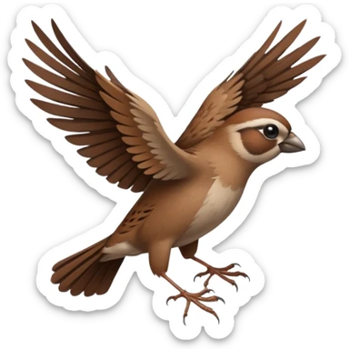 a sparrow starting to take off sticker