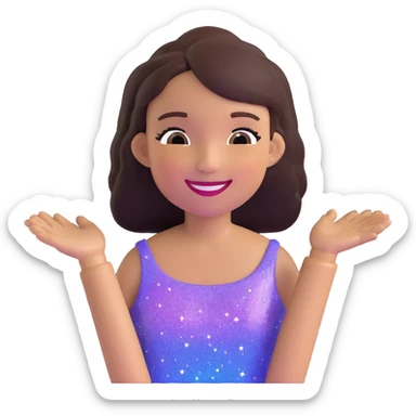 girl with radiant skin and sparkles, smiling sticker