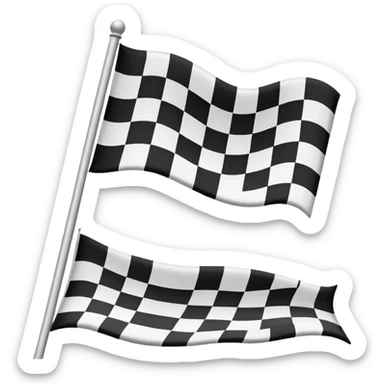 finish line with checkered flag sticker