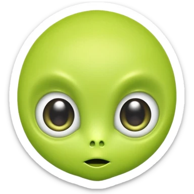 lime green cute kawaii alien sticker