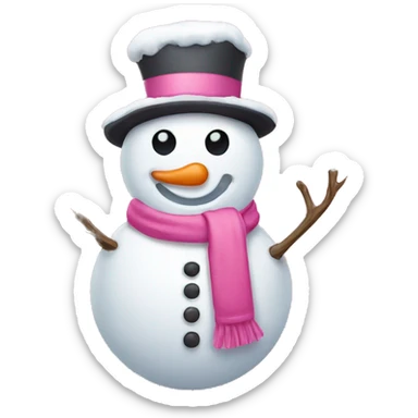 pink snowman sticker