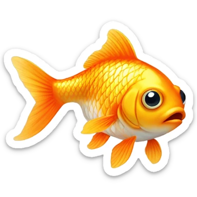 small cute gold fish with big eyes  sticker