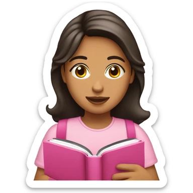 Hispanic girl with pink Bible & coffee  sticker