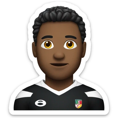 Rugby player in black jersey sticker