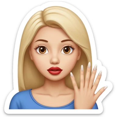 Big lips long nails bestie round head sticker