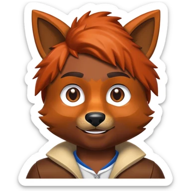 Foxy with a Roblox guy sticker