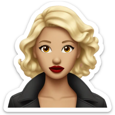 Blonde baddie with red lipstick iconic look sticker