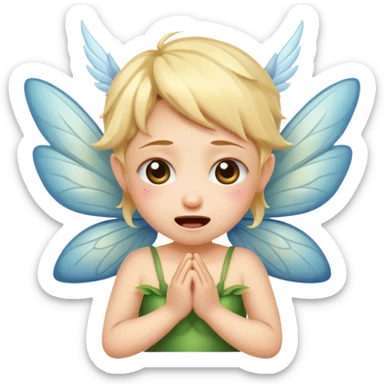 A little fairy, with wings,  , do more different emotional, she cry, smail  tayd , angry, hungry, sticker