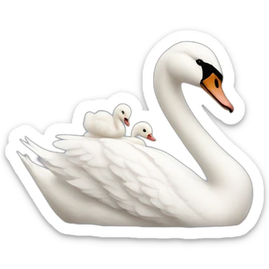 Swan with a Baby  sticker