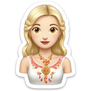 Russian girl with Chinese accessorize sticker