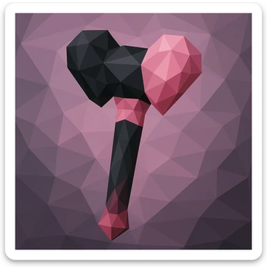 BLACKPINK-inspired object, black and pink colors, faceted and modern geometric design sticker