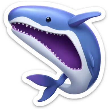 Blue whale purple, open mouth sticker