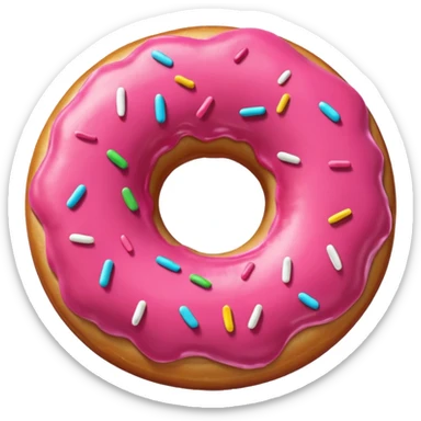 donut rosa liso sem granulado sticker