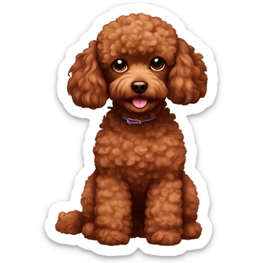 Brown toy poodle  sticker