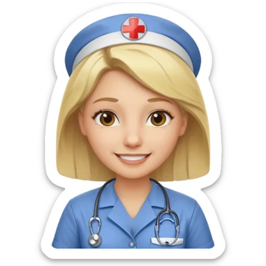 Hot nurse blonde wild short hair sticker