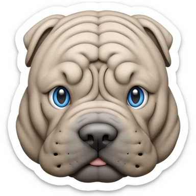 Grey shar pei blue eyes sticker