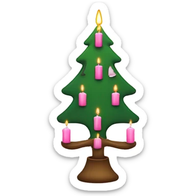 Christmas tree with pink candles  sticker