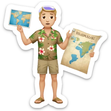 confused tourist full body sticker