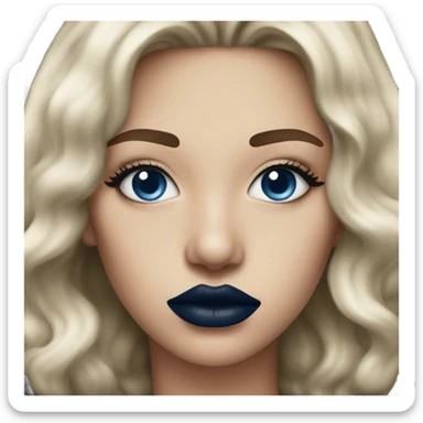 realistic dark blue lips sticker